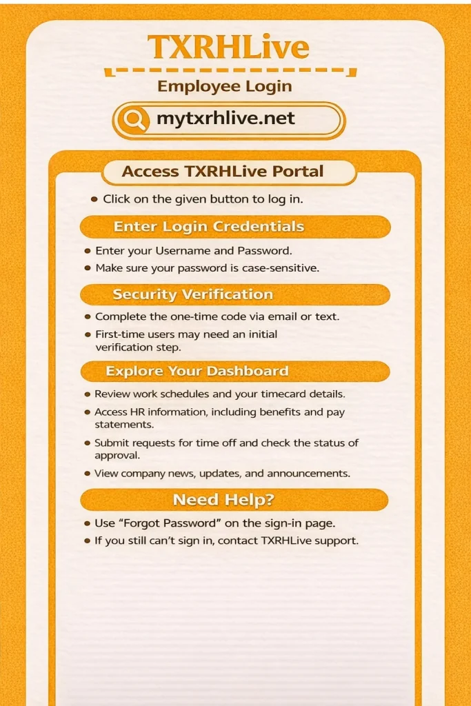 TXRH Live Portal for Texas Roadhouse Employees 4 TXRHLive sign in process