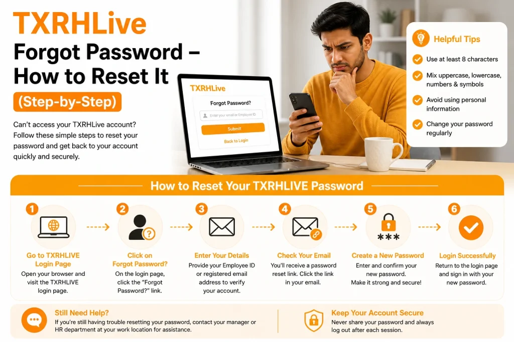 TXRHLive Forgot Password: How to Reset It (Step-by-Step) 1 TXRHLive Forgot Password
